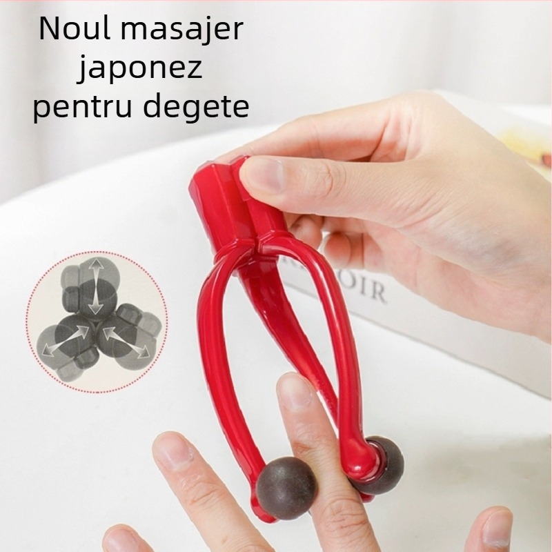 Masaj pentru degete - portabil, operare manuală, trei mingi, construcție din plastic, posibilitate imprimare logo