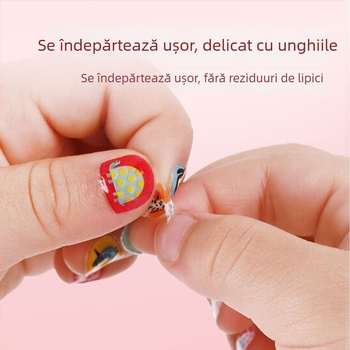 Set de stickere pentru unghii pentru copii – DIY manichiură cu animale desen animate și fructe, 5 g