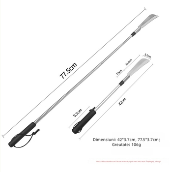 Shoehorn retractabil din oțel inoxidabil — model: Stainless steel retractable shoehorn, brand: junyiking, stil: Scaling, potrivit pentru toate anotimpurile