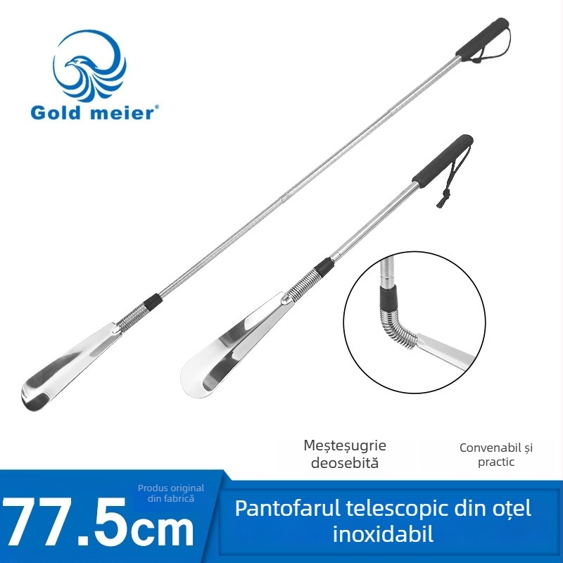 Shoehorn retractabil din oțel inoxidabil — model: Stainless steel retractable shoehorn, brand: junyiking, stil: Scaling, potrivit pentru toate anotimpurile