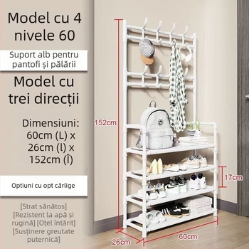 Raft metal pentru pantofi și pălării, stil modern minimalist, multifuncțional, personalizabil după mostre, configurabil pentru 4–7 niveluri