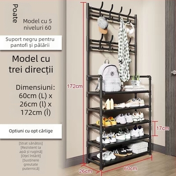 Raft metal pentru pantofi și pălării, stil modern minimalist, multifuncțional, personalizabil după mostre, configurabil pentru 4–7 niveluri