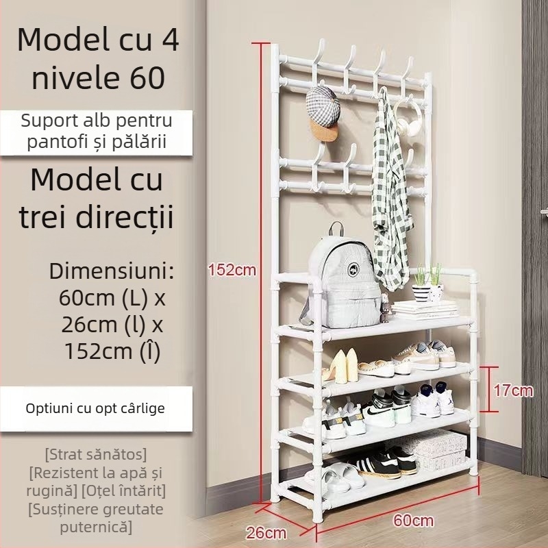 Raft metal pentru pantofi și pălării, stil modern minimalist, multifuncțional, personalizabil după mostre, configurabil pentru 4–7 niveluri