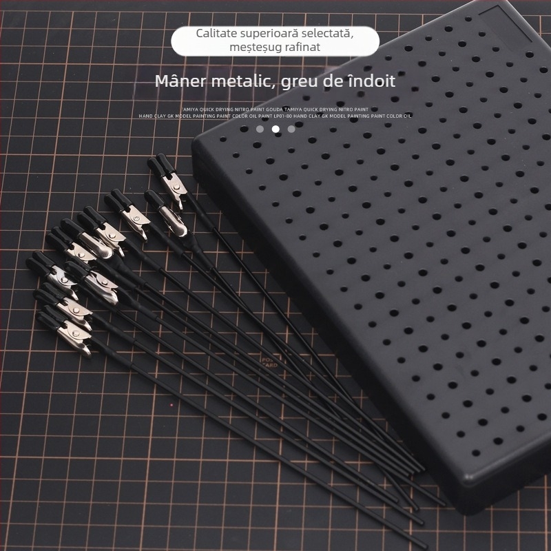 Clip pentru vopsire și uscare a modelului Gundam, cu aerograf, clemă crocodil anti-ținere, corp metal/plastic, 63 g