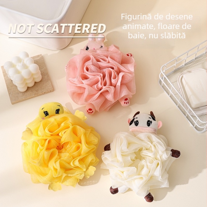 Bathable Bilă de baie cu design rață, moale și durabilă, plasă PE + poliester