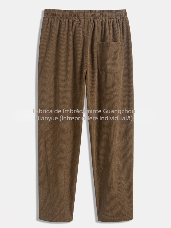 Pantaloni casual bărbați lungi - croială dreaptă, talie medie, poliester, respirabili, primăvara 2025