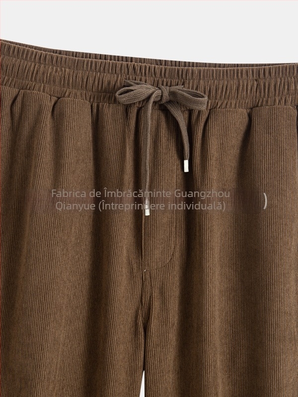 Pantaloni casual bărbați lungi - croială dreaptă, talie medie, poliester, respirabili, primăvara 2025