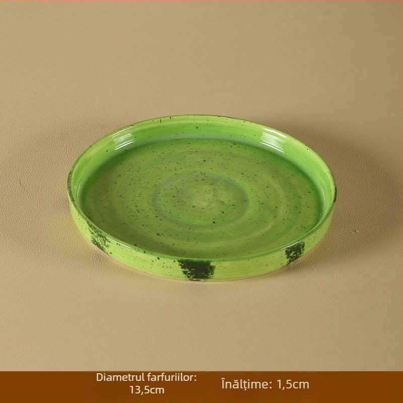 Ceașcă de cafea ceramică pictată manual cu mâner – motif pepene, decor sub glazură, stil proaspăt și drăguț