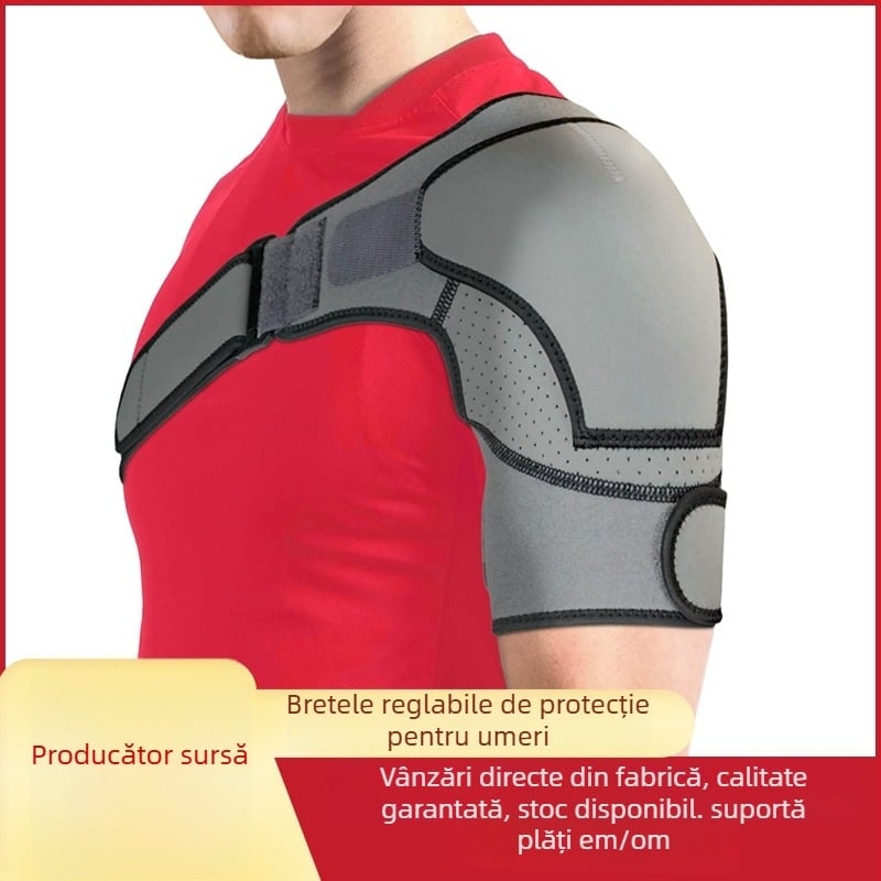 Protecție pentru umăr cu sistem de presiune reglabil, bretea unică pentru umăr, din poliester, pentru adulți – baschet