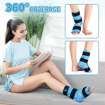 Chuangnuo Gel Ice Pack pentru gleznă – terapie cu gel, frig și încălzire, orteză din nailon, pentru adulți, potrivit pentru fotbal, alergare, ciclism, baschet