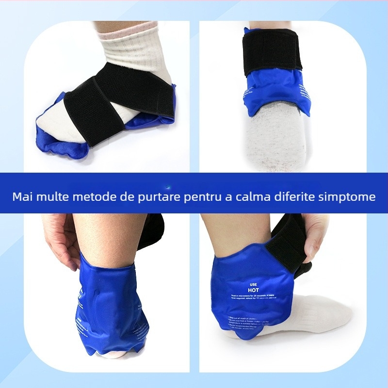 Pachet de gheață sport cu închidere prin bandă pentru gleznă, încheietură și articulații — gel de răcire/încălzire, reutilizabil