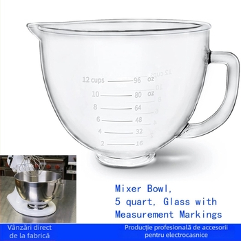 Vas de amestec din sticlă cu scară de măsurare pentru mixer KitchenAid HM-K40
