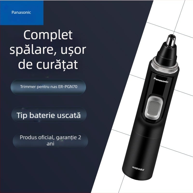 Panasonic ER-PGN70 Trimmer pentru nas - Alimentare cu baterii, Rezistent la apă, Se poate spăla integral