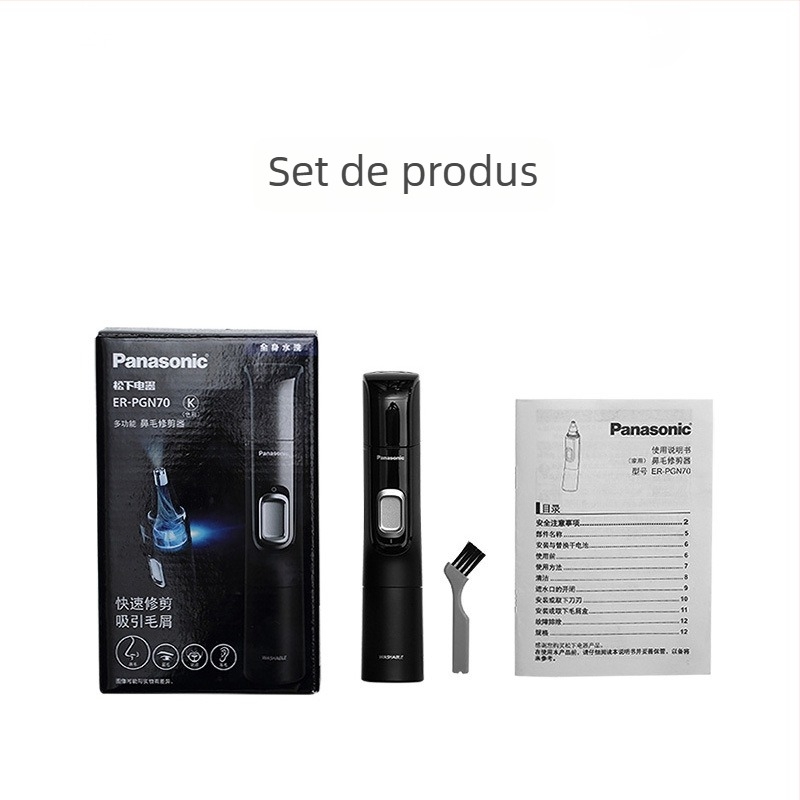 Panasonic ER-PGN70 Trimmer pentru nas - Alimentare cu baterii, Rezistent la apă, Se poate spăla integral