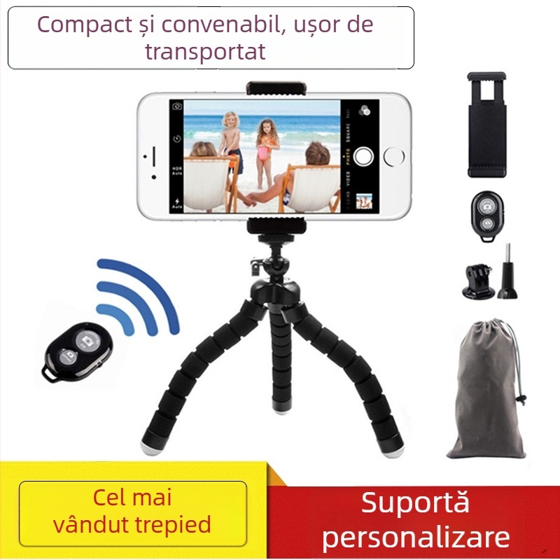 Kitway X-110-2 Trepied de birou mini cu șurub universal 1/4, material: burete + aliaj de aluminiu + ABS, pentru GoPro și camere