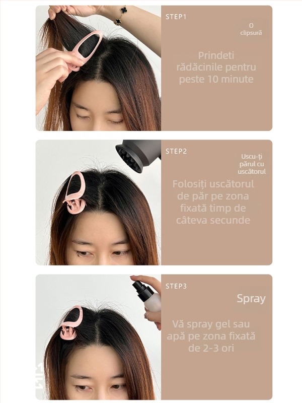 Pieptene pentru rădăcini pufoase, pentru volum la coroana înaltă – unealtă de volum, clips pentru păr, accesoriu pentru păr (material: burete)