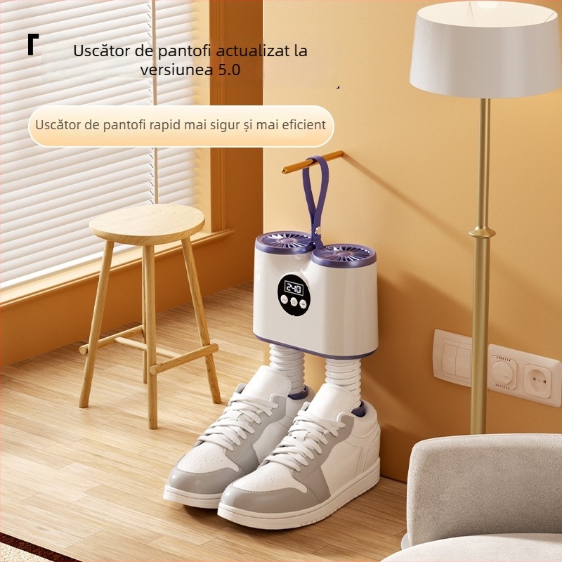 Uscător de pantofi HXQ-2502, 220V, 150W, 50Hz, Portabil cu temporizator inteligent, deodorizant și sterilizare