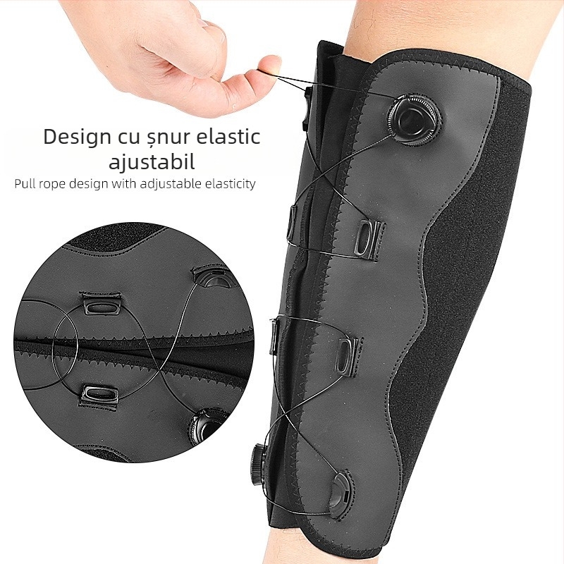 Protecție gambă cu compresie, reglabilă prin buton – potrivită pentru baschet și alergare