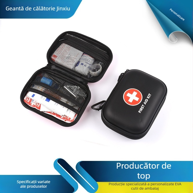 Kit medical portabil pentru traume și prim ajutor, exterior, din plastic, model 2022, cu logo imprimat