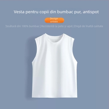 Vesta sport pentru copii, fără mâneci, 92% bumbac, 3-8 ani, vară