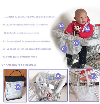 Doole pernă pentru cărucior de bebe – pernă de șezut pentru cărucior și scaun de masă; material: Printed Chunya Spinning; umplutură: bumbac fără adeziv; potrivită pentru copii peste 6 luni