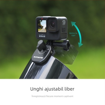 OSMO 360 Suport pentru Cameră cu Clips pentru Parbrizul Motocicletei, ZJ846, Aliaj de aluminiu + silicon, 76×41×40 mm, Compatibil cu Camerele de Acțiune