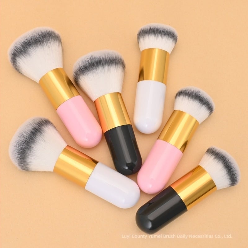 Pensulă pentru pudră cu peri moi sintetice, portabilă, 1 bucată