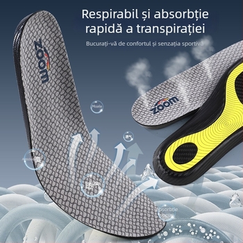 Talpă de alergare cu placă de carbon și fibră de carbon pentru picioare cu talpă plată — respirabilă, absorbție a transpirației, anti miros, absorbție a șocurilor, talpă integrală