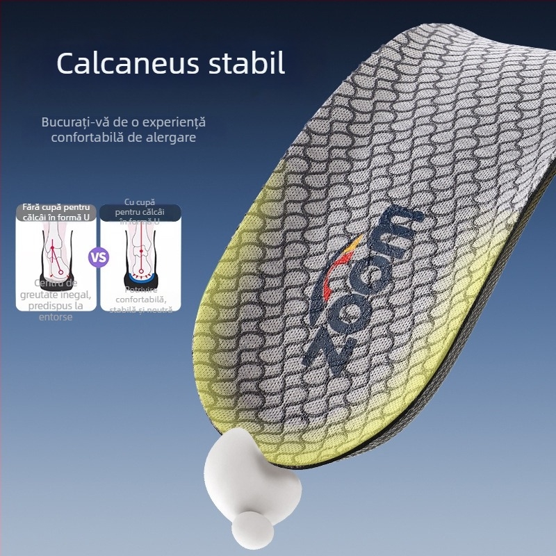 Talpă de alergare cu placă de carbon și fibră de carbon pentru picioare cu talpă plată — respirabilă, absorbție a transpirației, anti miros, absorbție a șocurilor, talpă integrală