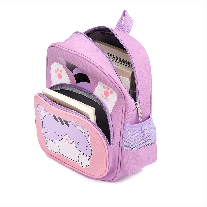 Rucsac unisex din nylon, design animal desen animat, ultraușor și respirabil, pentru școală, curele cu pernă de aer, personalizabil