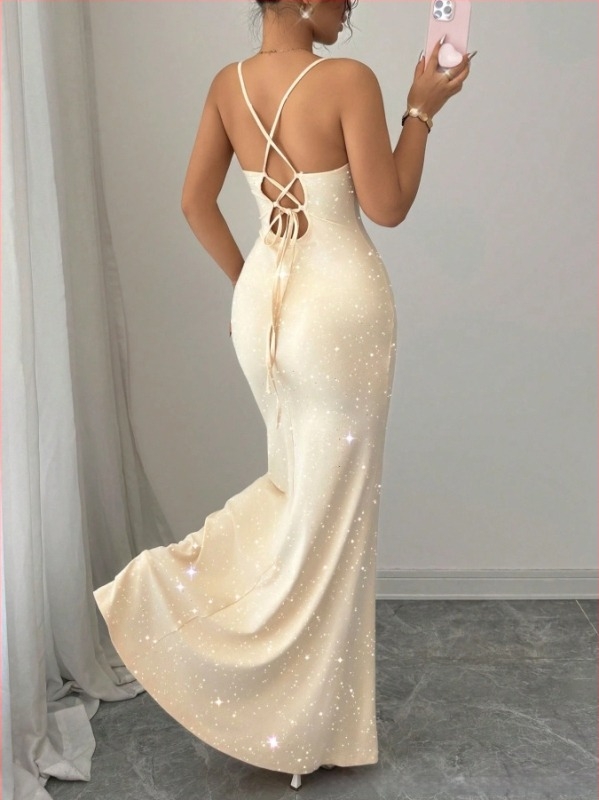 Rochie de seară fără mâneci, cu efect 3D, dantelă, poliester, lungime midi