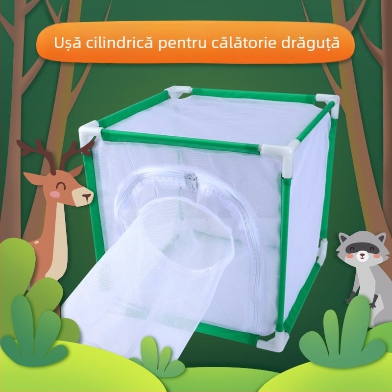 Cușcă de hrănire a insectelor în aer liber pentru copii – habitat pentru fluturi cu mânecă, ușă deschisă, tub de fibres, cușcă din plasă pătrată; Origine Zhejiang; Brand Xinyang; Etichetă privată licențiată: Da
