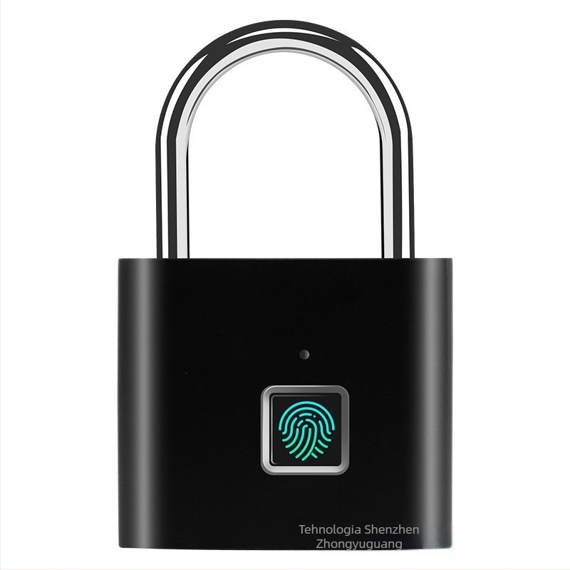 Lacăt inteligent cu recunoaștere amprentă pentru bagaje, rucsaci și biciclete — model 570, cod T8, marcă Zhongyuguan