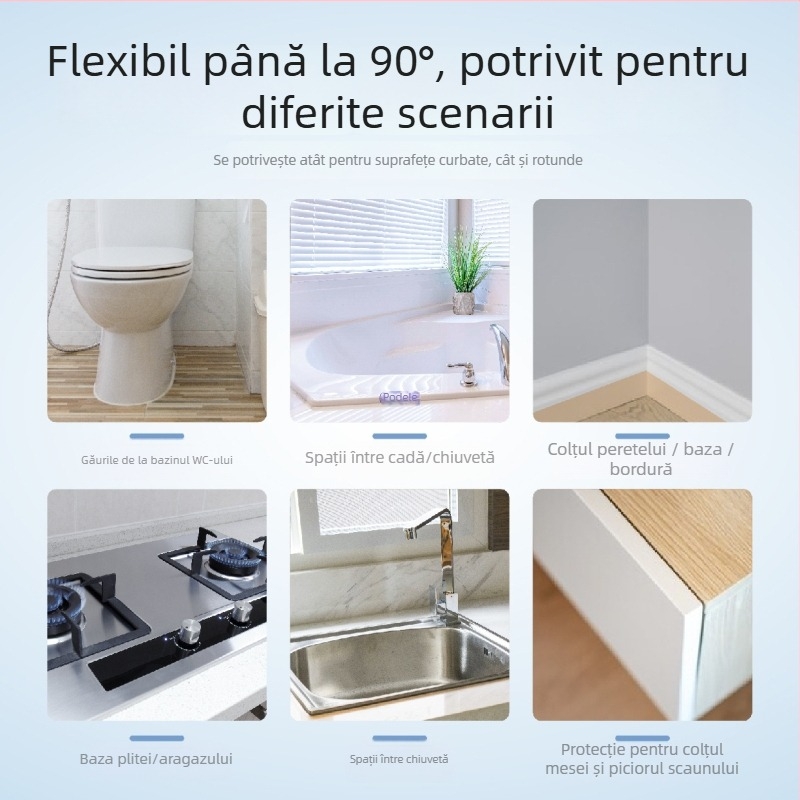 Bandă de etanșare pentru bucătărie și baie – impermeabilă, rezistentă la mucegai, marcă Qirui, cod 1001074584