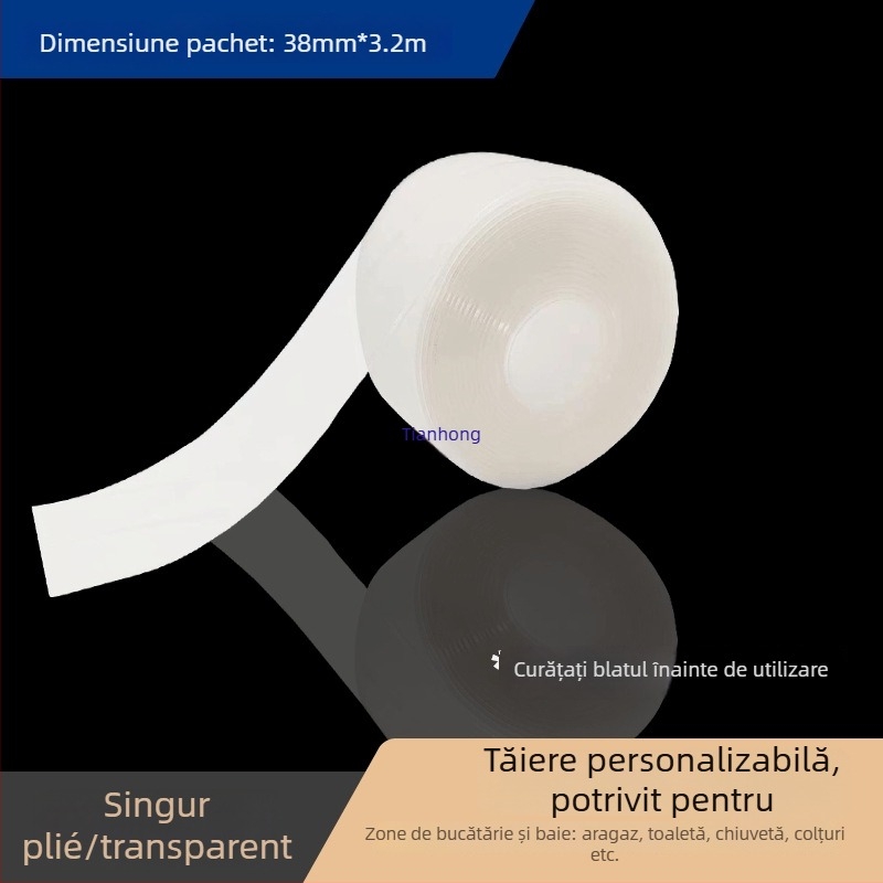 Bandă de etanșare pentru bucătărie și baie – impermeabilă, rezistentă la mucegai, marcă Qirui, cod 1001074584