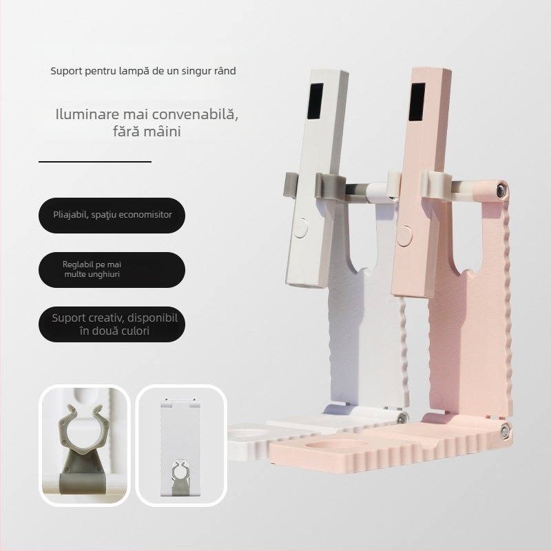 Suport pentru unghii rotativ 360° — suport multifuncțional pentru telefon și lampă de unghii, portabil ABS, 53.9 g