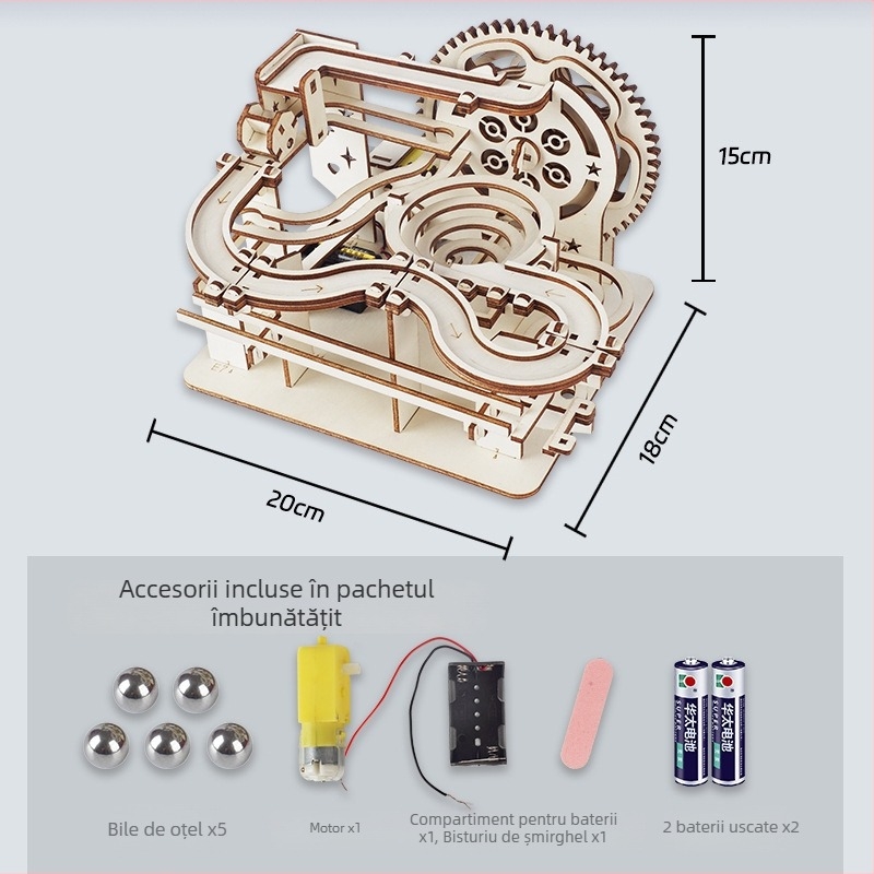Puzzle 3D din lemn – montaj DIY pentru copii 7–14 ani, dificultate medie