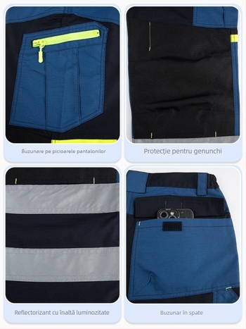 Pantaloni de lucru pentru bărbați cu buzunare multiple, rezistenți la rupere, poliester 65% cu căptușeală de bumbac 35%, primăvară–toamnă 2025, potriviți pentru fabrică