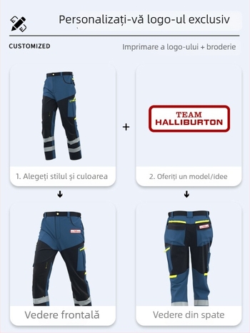 Pantaloni de lucru pentru bărbați cu buzunare multiple, rezistenți la rupere, poliester 65% cu căptușeală de bumbac 35%, primăvară–toamnă 2025, potriviți pentru fabrică