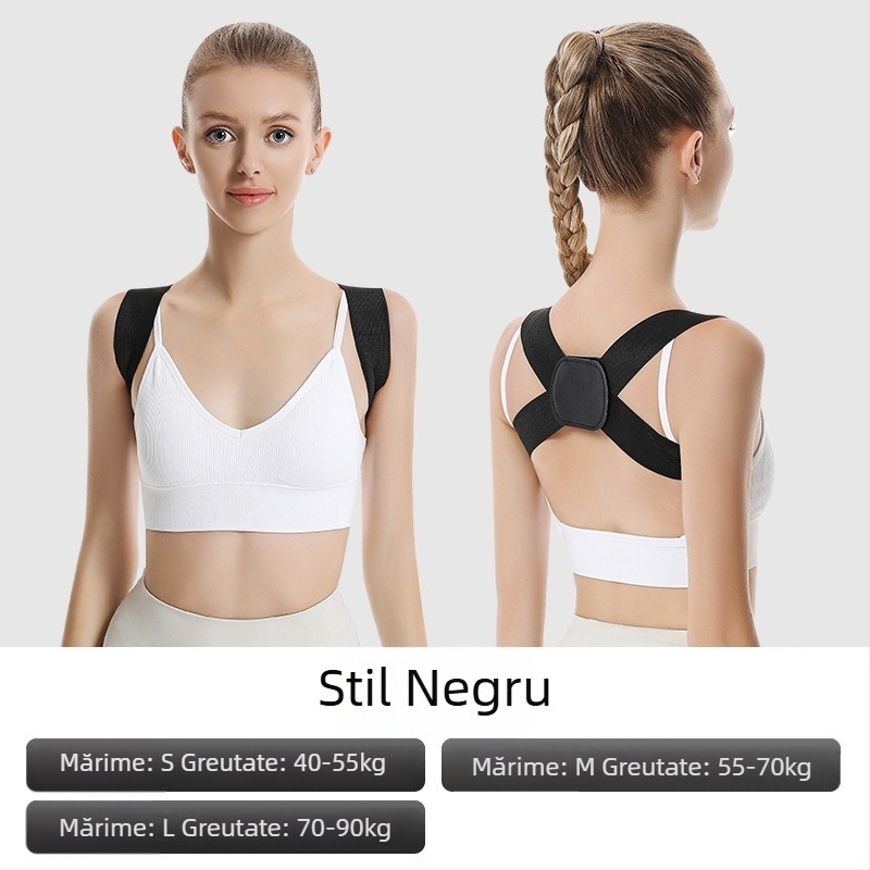 Centură de corecție a posturii – ușoară, respirabilă, anti-kifoza, design cu umeri deschiși, model Q2