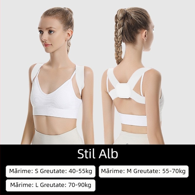 Centură de corecție a posturii – ușoară, respirabilă, anti-kifoza, design cu umeri deschiși, model Q2