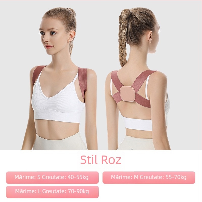 Centură de corecție a posturii – ușoară, respirabilă, anti-kifoza, design cu umeri deschiși, model Q2