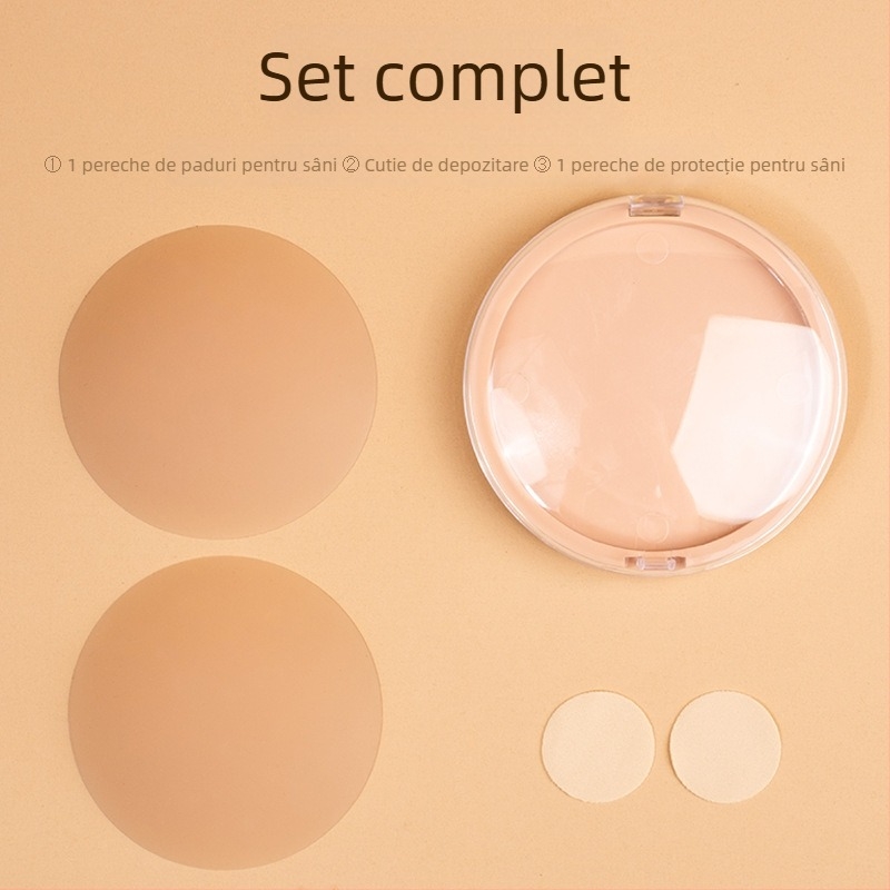 Bandă adezivă siliconică pentru sâni - respirabilă, invizibilă, ultra-subțire, formă rotundă, design sexy