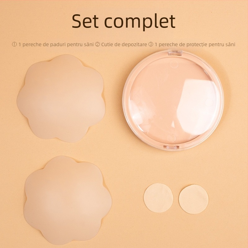 Bandă adezivă siliconică pentru sâni - respirabilă, invizibilă, ultra-subțire, formă rotundă, design sexy
