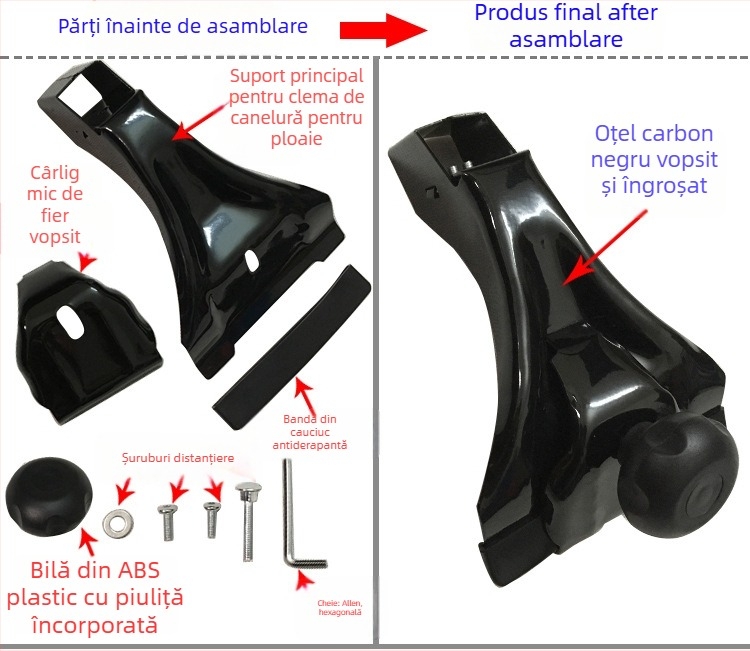 Bară transversală din aliaj de aluminiu – accesorii pentru suportul de bagaje, cu personalizare a procesării
