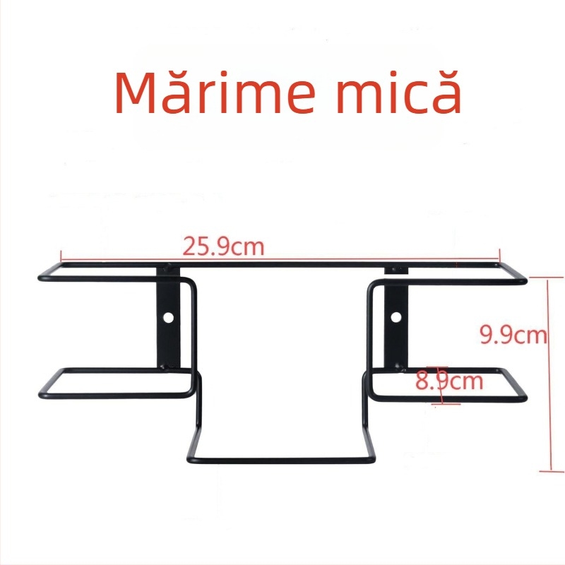 Suport pentru mănuși montat pe perete, metalic, stil industrial, cu un singur nivel, montaj cu șuruburi, pentru depozitare pe birou
