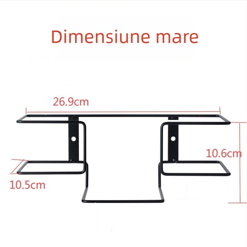 Suport pentru mănuși montat pe perete, metalic, stil industrial, cu un singur nivel, montaj cu șuruburi, pentru depozitare pe birou
