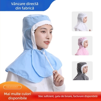 Șapcă igienică din bumbac pentru muncitorii dintr-o fabrică alimentară, respirabilă, anti-praf, cu vârf plat și logo brodat