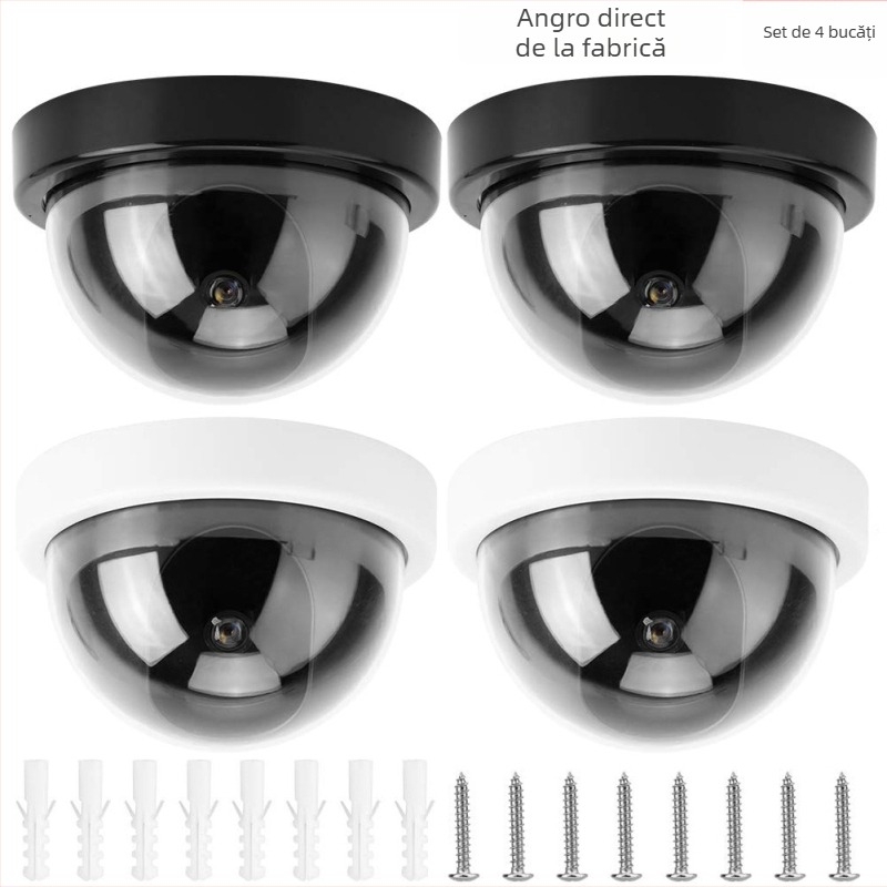 Cameră de simulare pentru interior/exterior, ABS plastic, alimentare 3.3V, montaj fără găuri, pachet de 4 bucăți