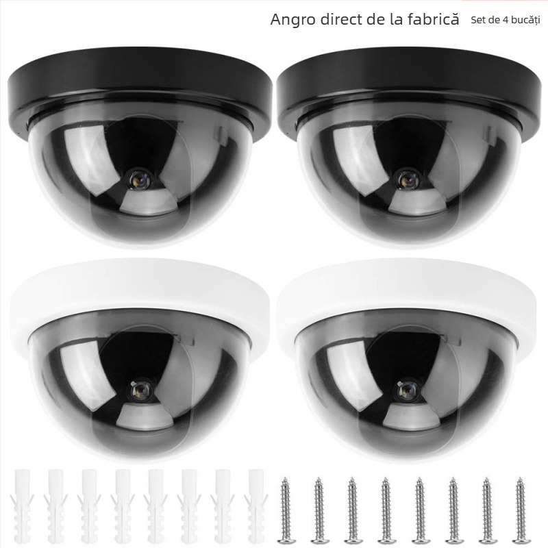 Cameră de simulare pentru interior/exterior, ABS plastic, alimentare 3.3V, montaj fără găuri, pachet de 4 bucăți